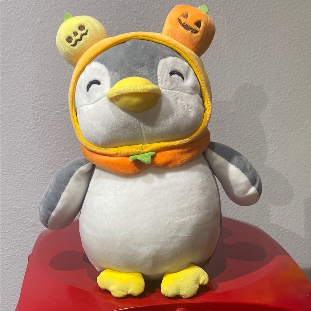 Cute Plush and super soft with Pumpkin Hat